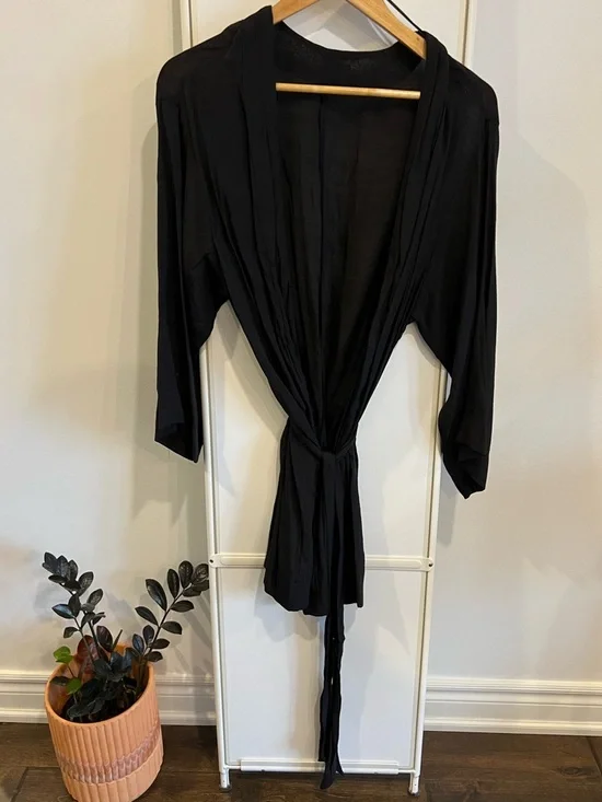 Black Belted Robe - Picture 2 of 2